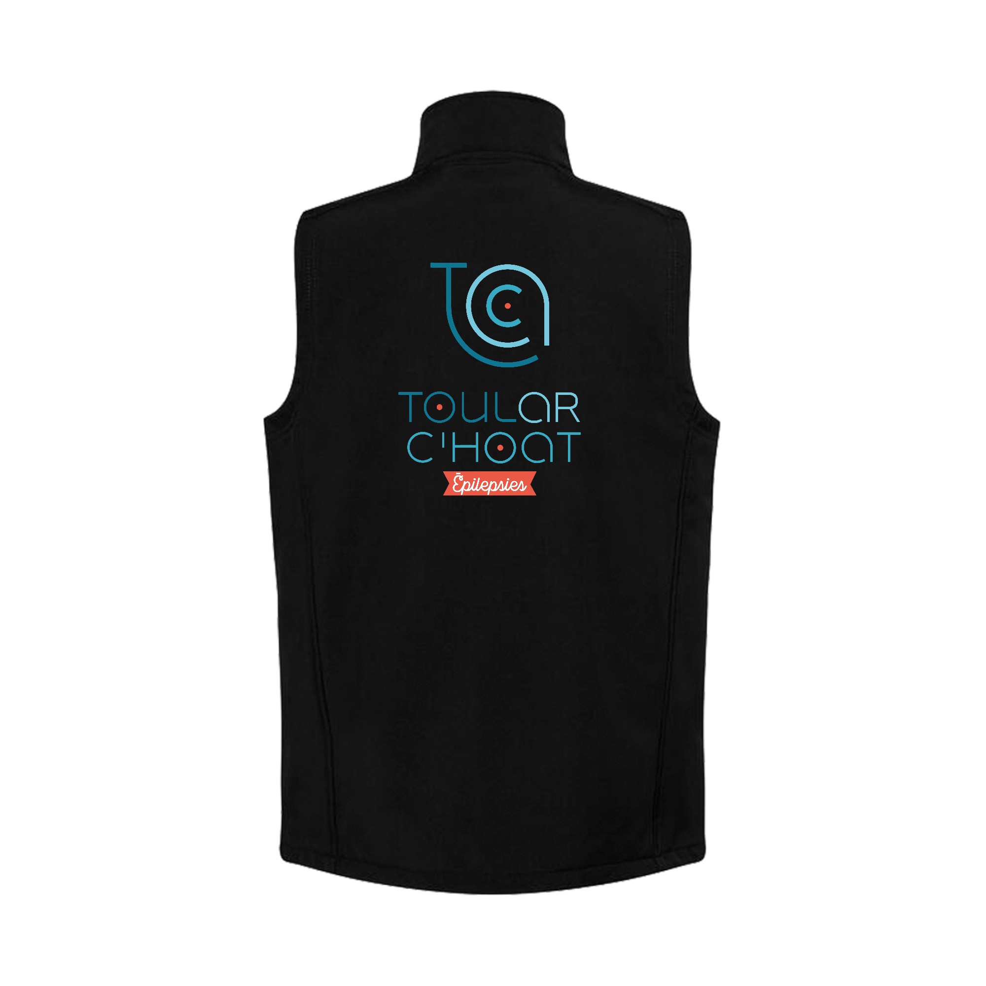 SOFTSHELL SANS MANCHE (homme) – TOUL AR C'HOAT EPILEPSIES - Noir - RS232 – Image 3