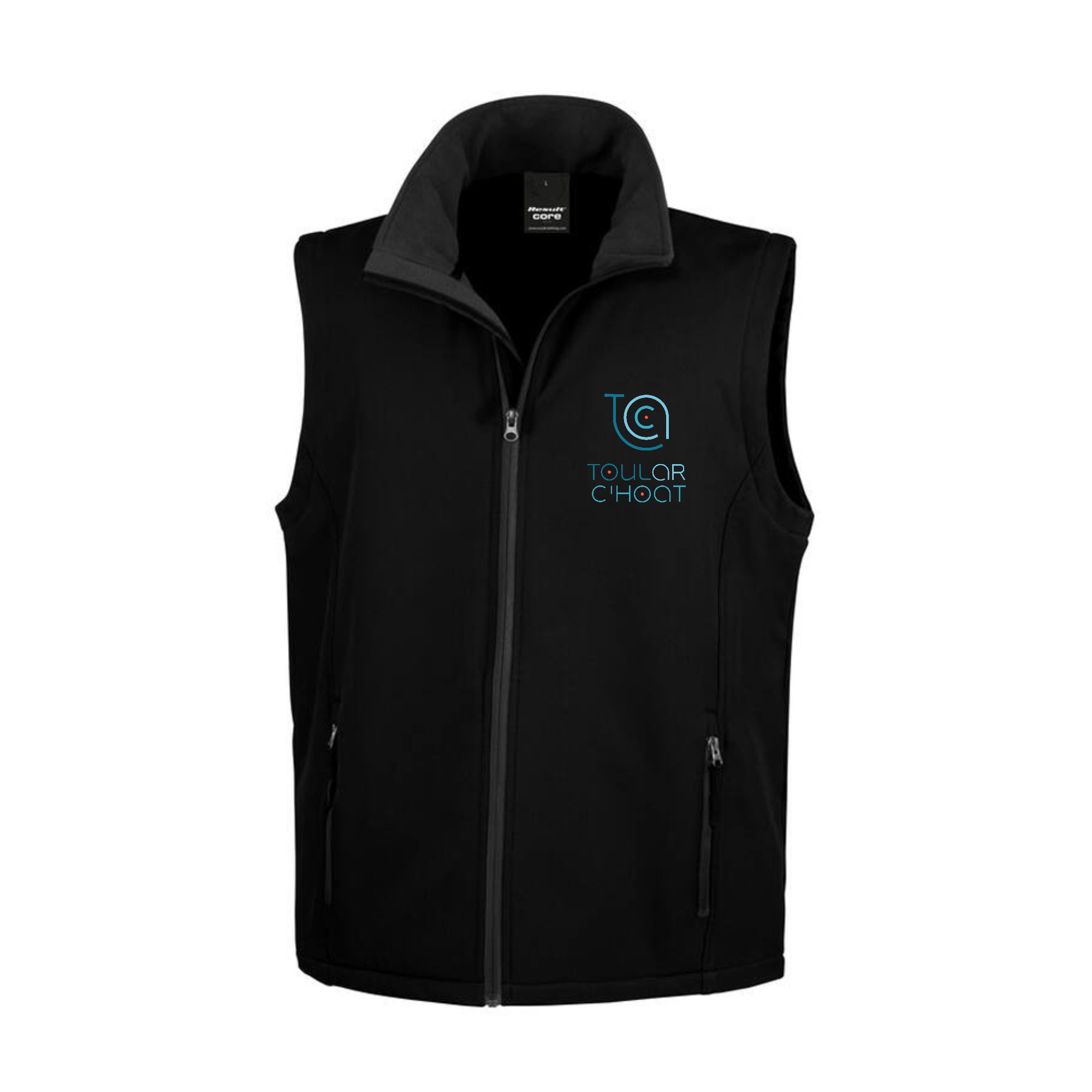 SOFTSHELL SANS MANCHE (homme) – TOUL AR C'HOAT EPILEPSIES - Noir - RS232