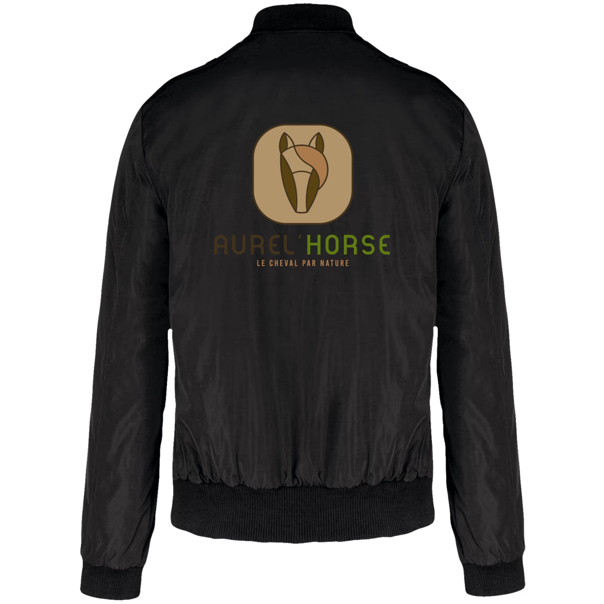 BLOUSON BOMBER (HOMME) - Aurel'Horse - Noir - K6122 – Image 2