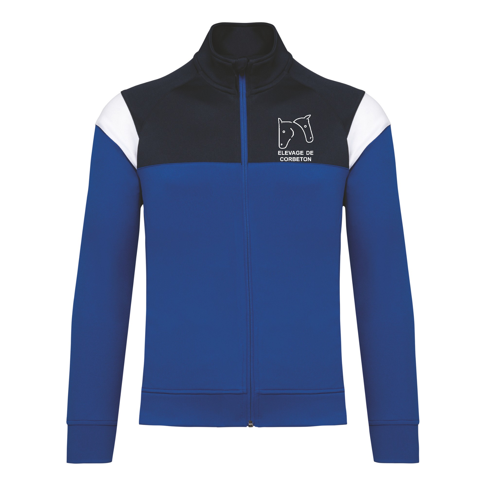 Veste de survêtement zippée (enfant) - Association des cavaliers de Corbeton - Bleu roi - PA391