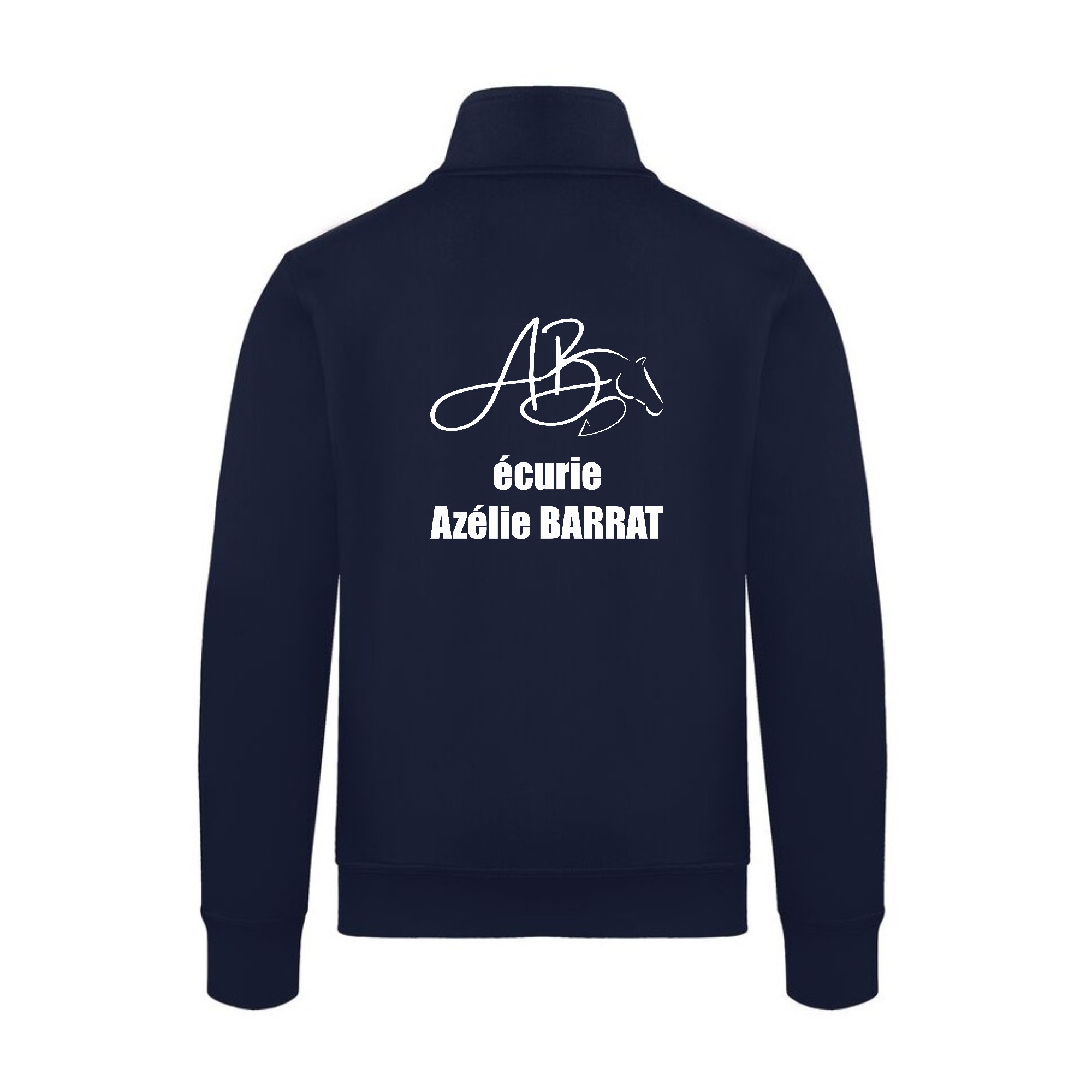 SWEAT ZIPPE SANS CAPUCHE (homme) - Sport Étude Val de Creuse - Navy - 021038 – Image 3