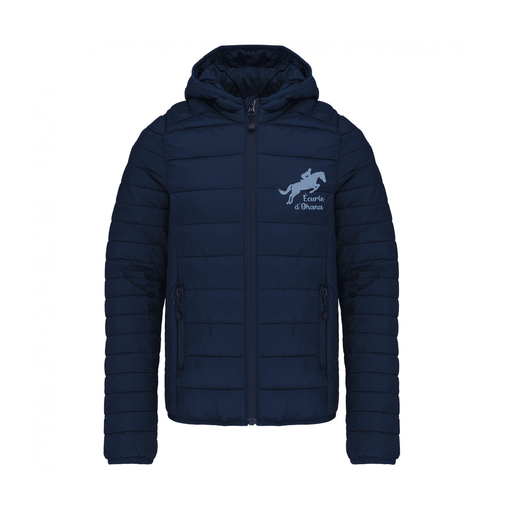 DOUDOUNE AVEC MANCHES ET CAPUCHE (enfant) - Ecurie d'OHANA - Navy - K6112
