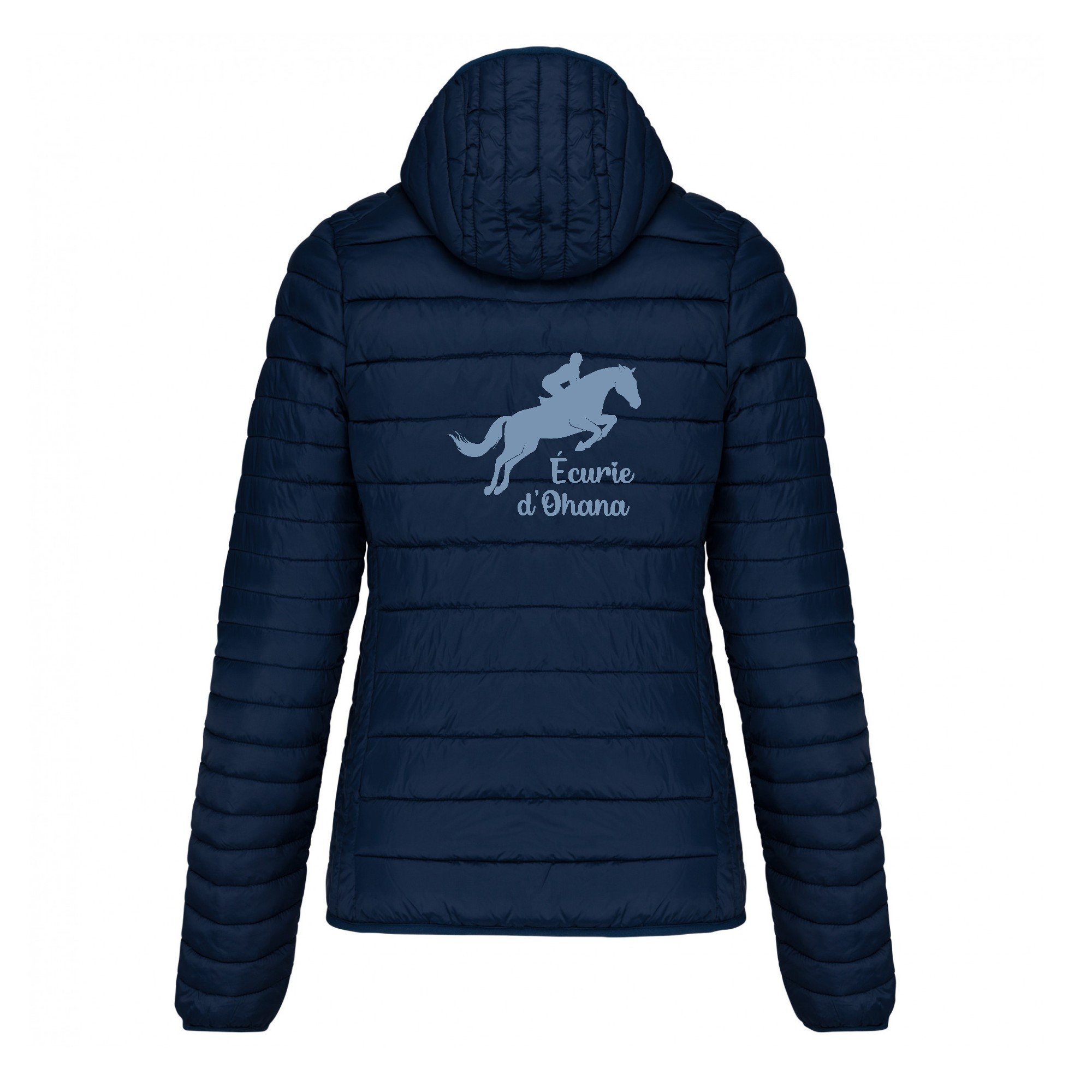 DOUDOUNE AVEC MANCHES ET CAPUCHE (femme) - Ecurie d'OHANA - Navy - K6111 – Image 3