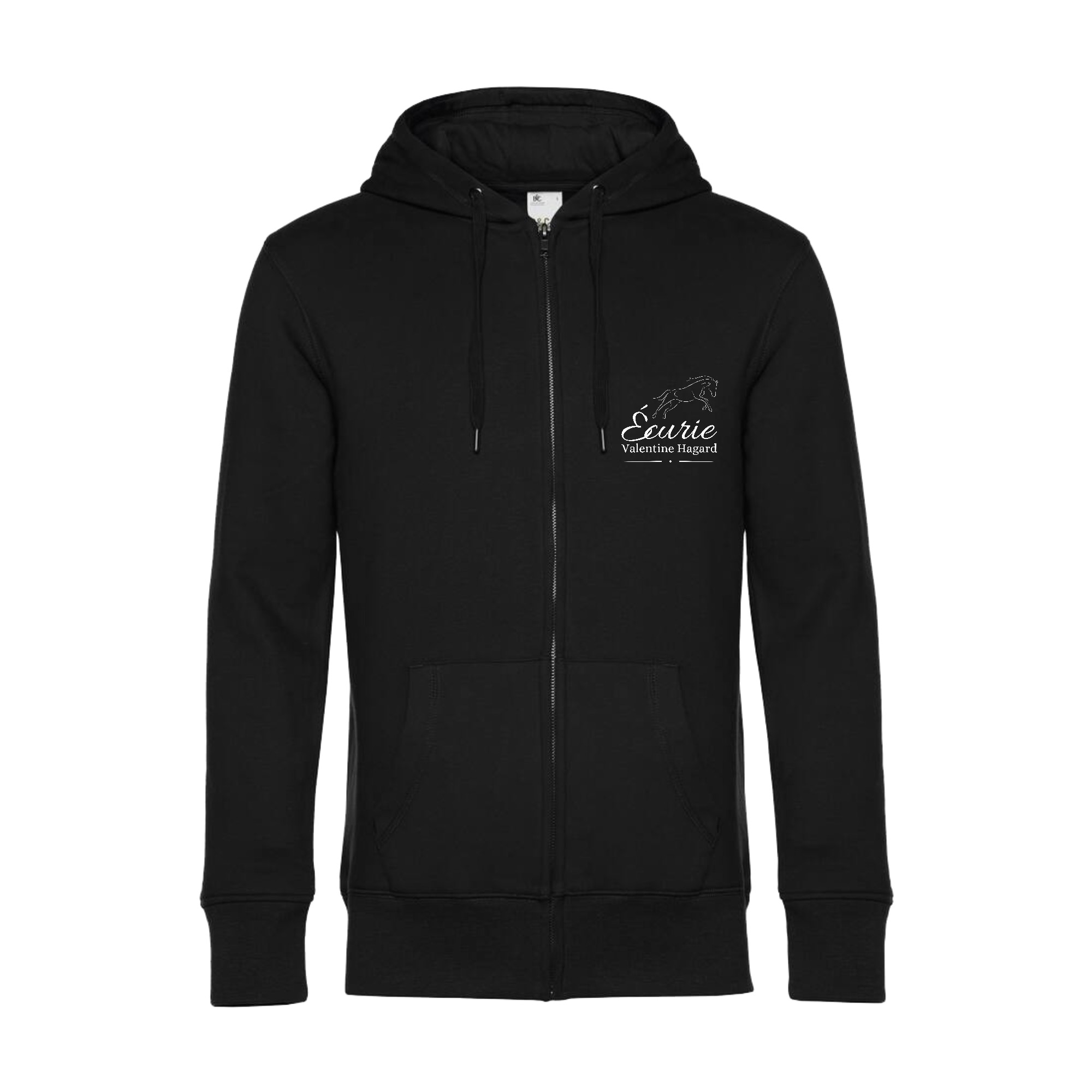 SWEAT ZIPPÉ (Homme) - Ecurie VH - Noir - BCU03K