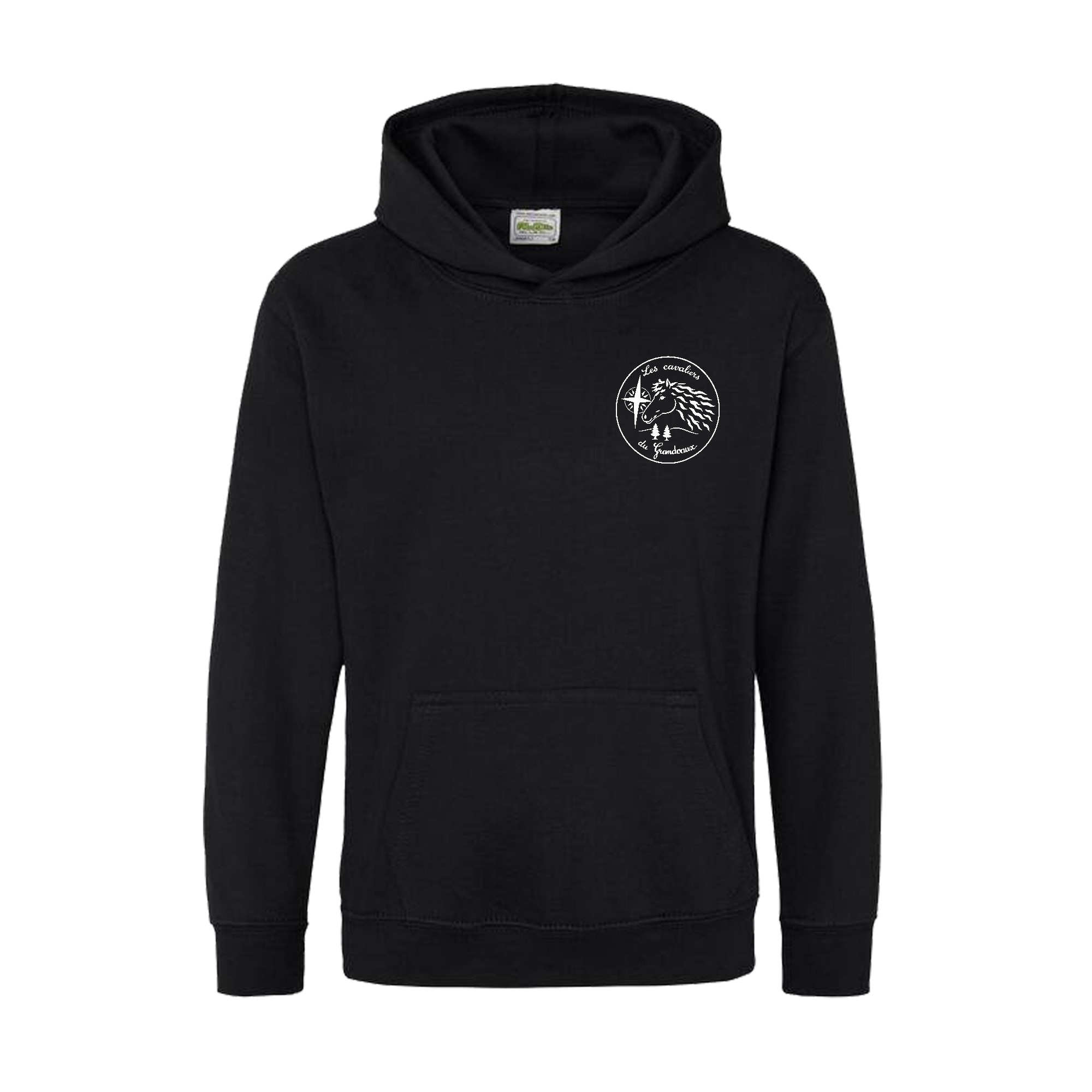 SWEAT A CAPUCHE (enfant) - Les Cavaliers du Grandvaux - Noir - K477