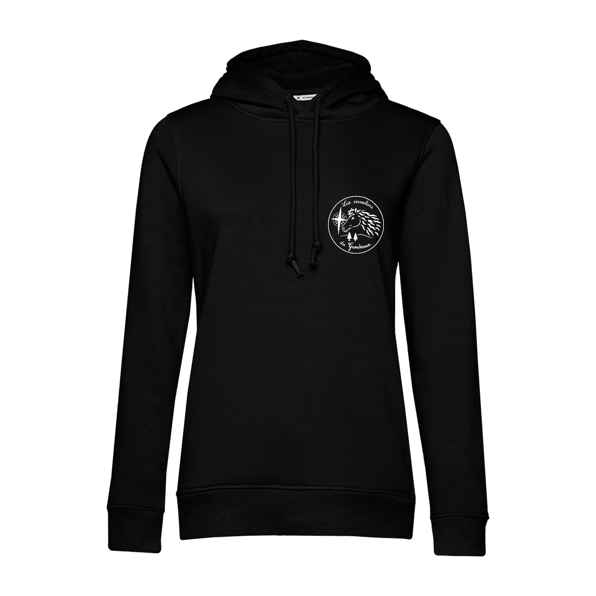 SWEAT A CAPUCHE (femme) – Les Cavaliers du Grandvaux - Noir - BCW34B