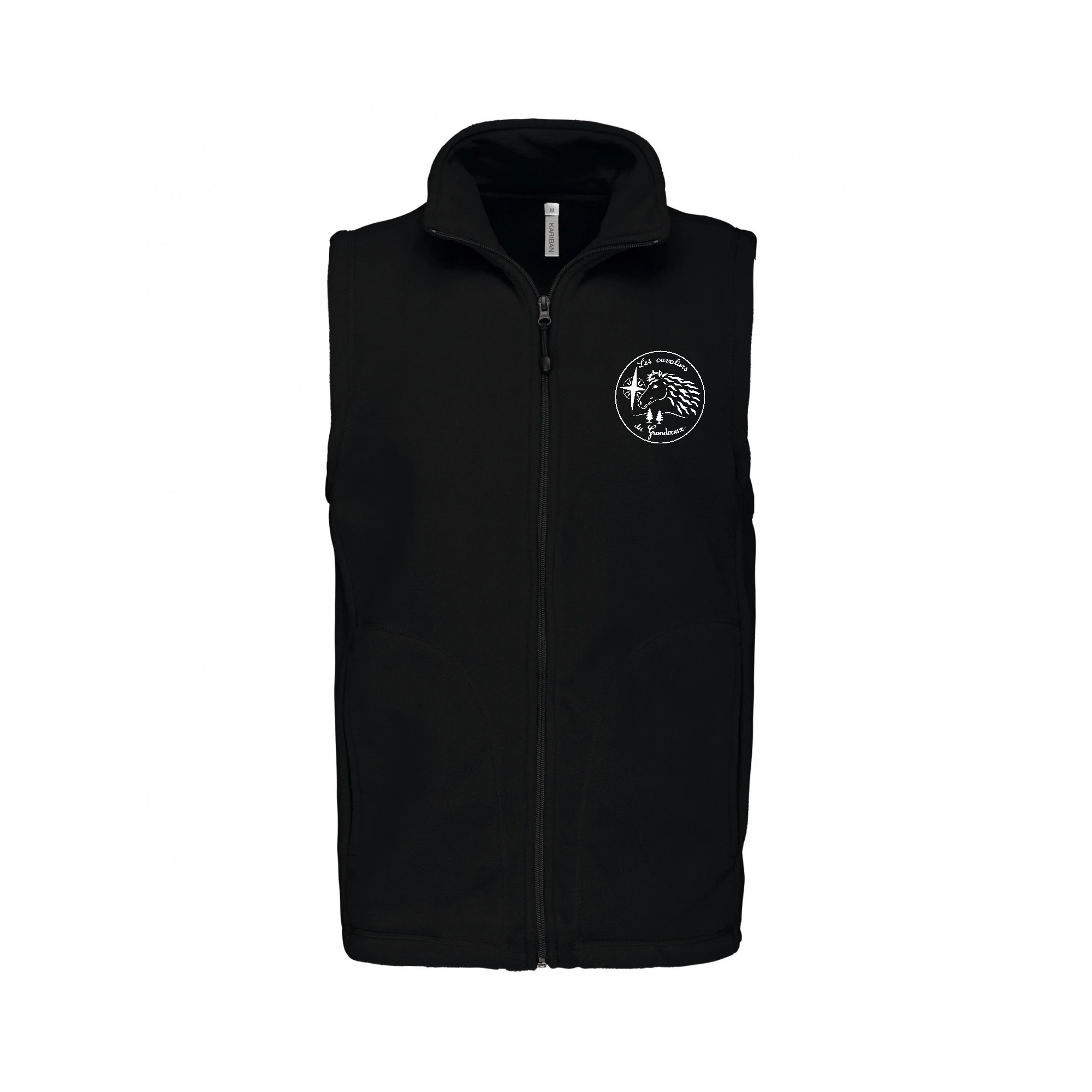 Veste micropolaire zippée sans manches (Homme) – Les Cavaliers du Grandvaux - Noir – K913