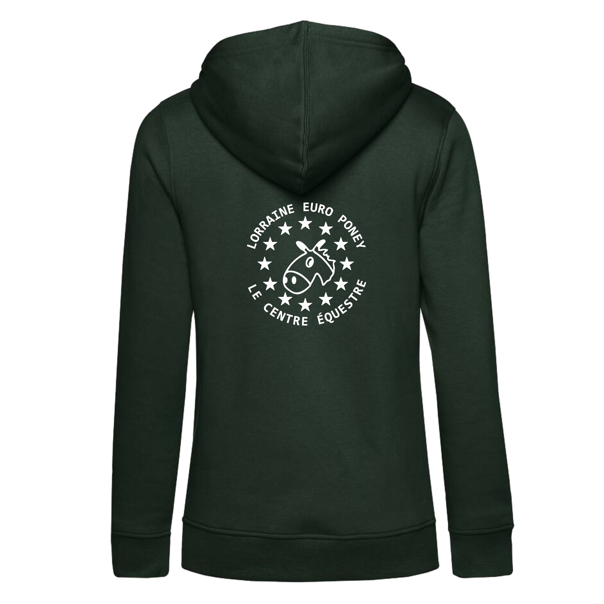SWEAT A CAPUCHE (femme) – LORRAINE EURO PONEY Le Centre Équestre - Vert Foret - BCW34B – Image 3