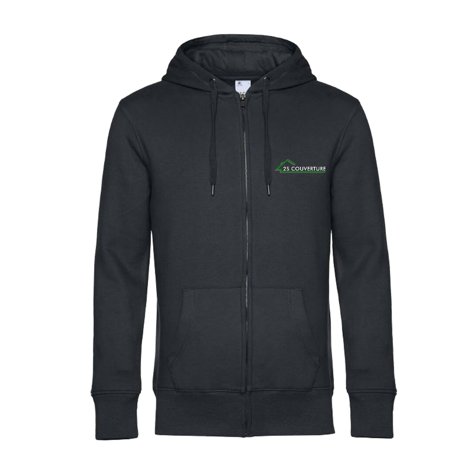 SWEAT ZIPPÉ (Homme) - 2S COUVERTURE - Gris Anthracite - BCU03K