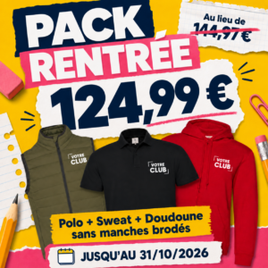 [PACK RENTREE] jusqu'au 31/10/2026  – Polo, Sweat, Doudoune sans manches – OREGAMI - Rouge - PACK003