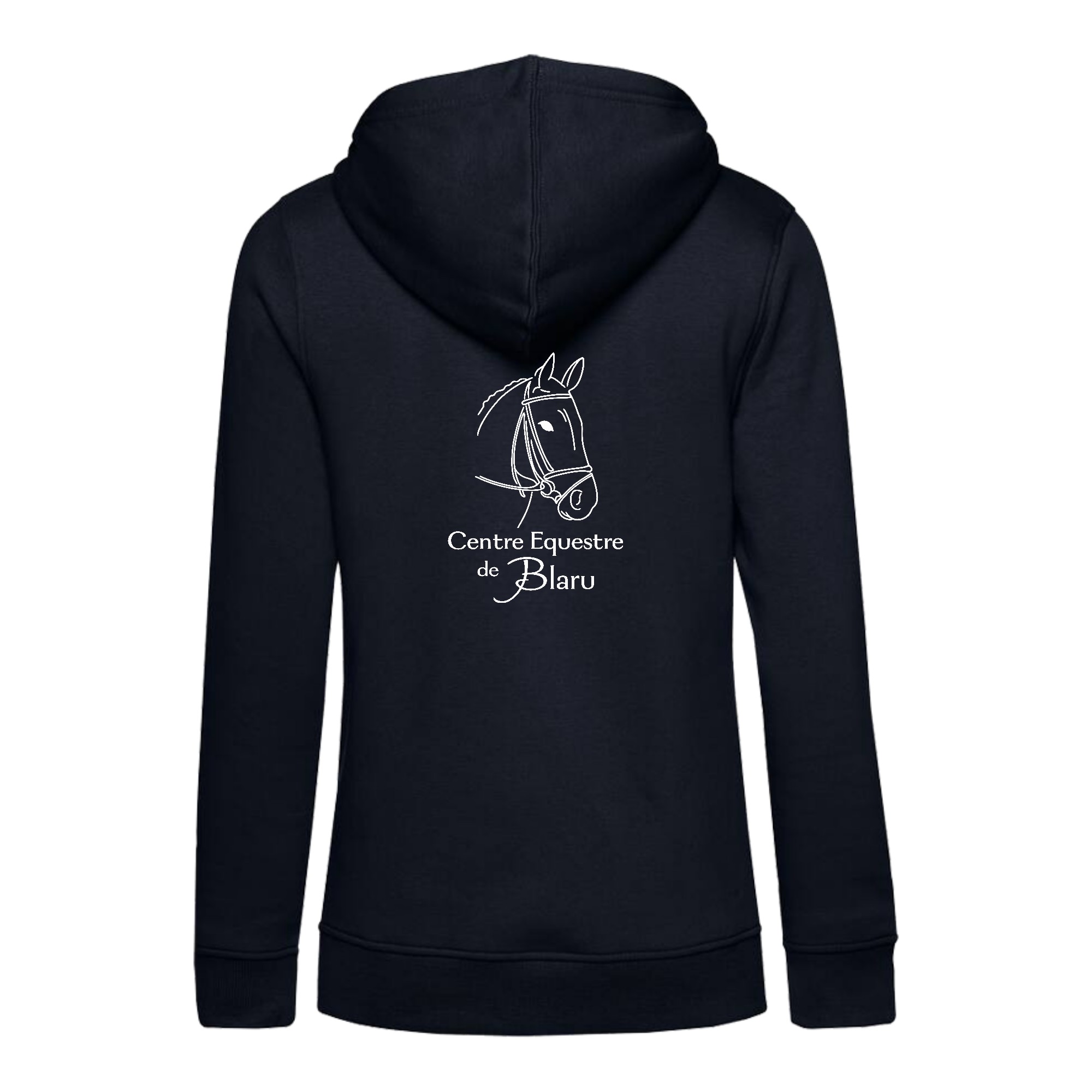 SWEAT A CAPUCHE (femme) – Centre équestre de Blaru - Navy - BCW34B – Image 3