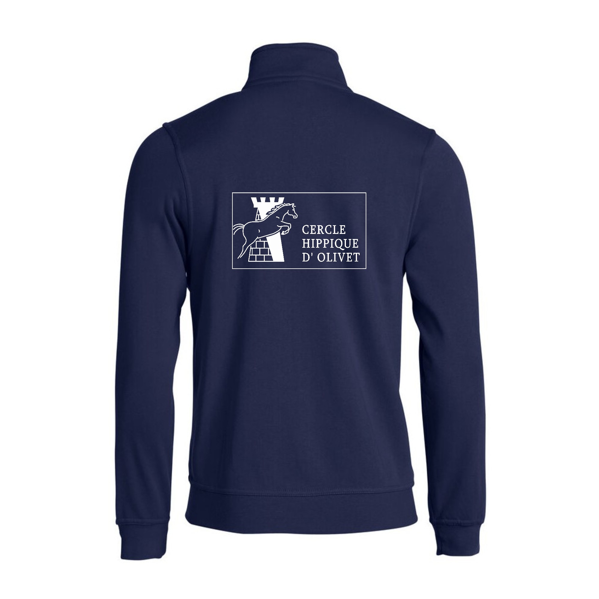 SWEAT ZIPPE SANS CAPUCHE (homme) - Cercle Hippique d'Olivet - Navy - 021038 – Image 3