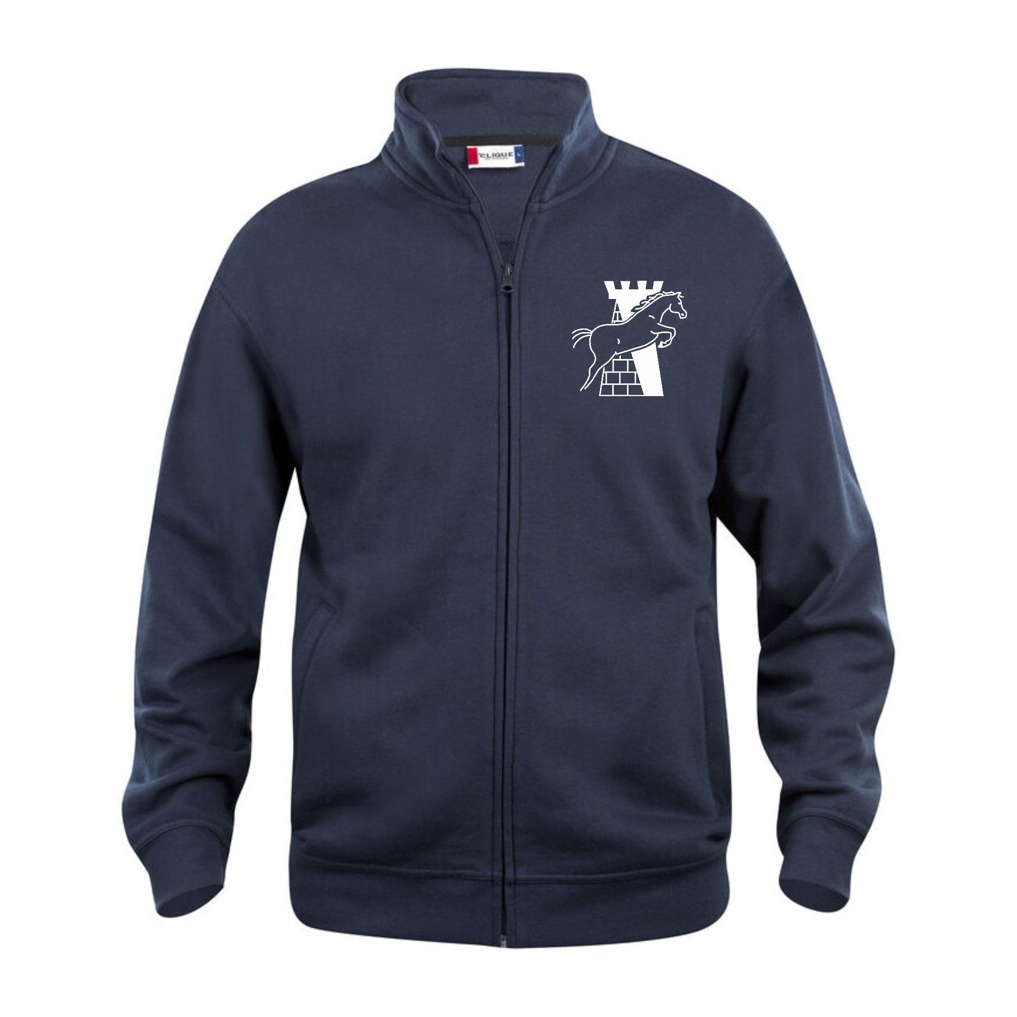SWEAT ZIPPE SANS CAPUCHE (homme) - Cercle Hippique d'Olivet - Navy - 021038