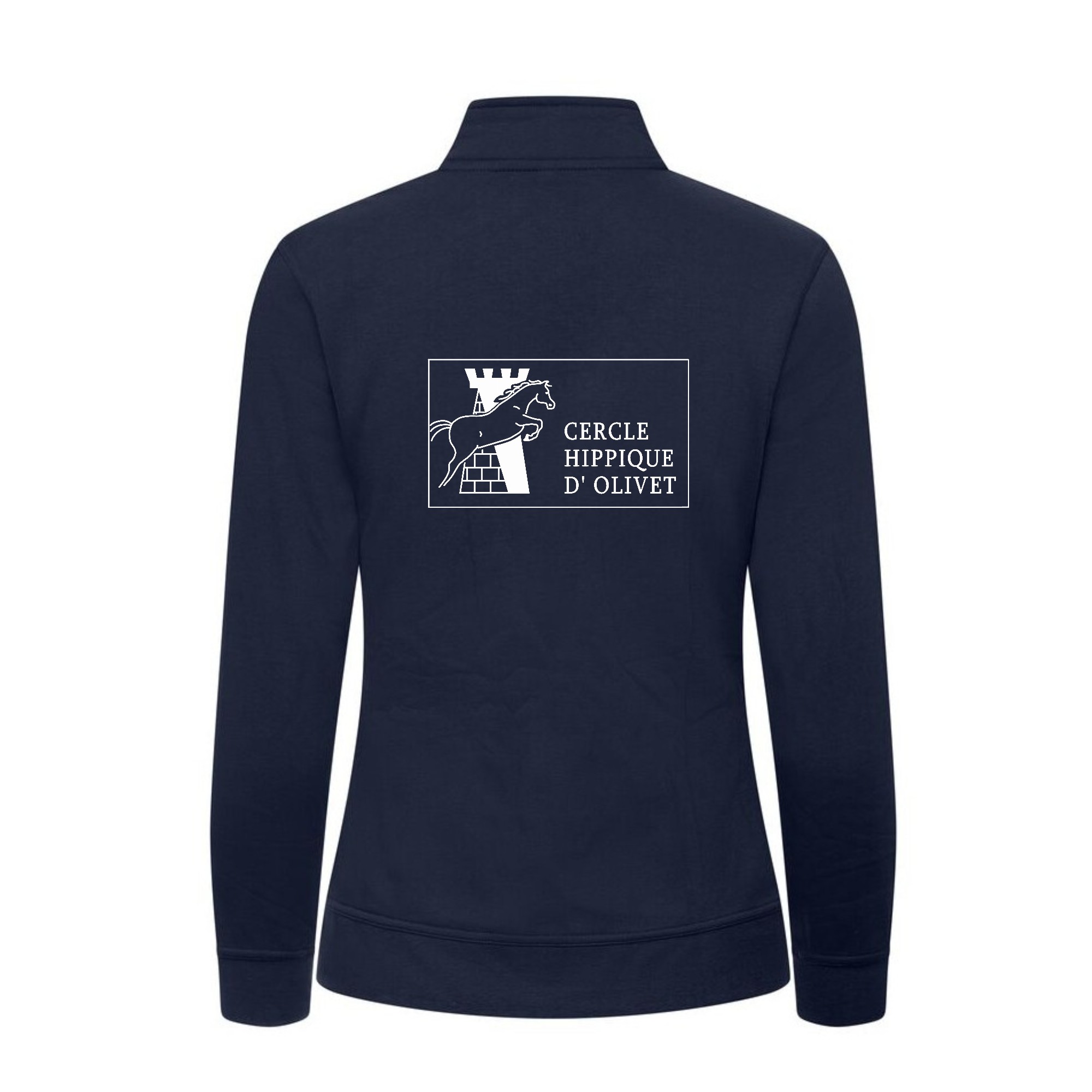 SWEAT ZIPPE SANS CAPUCHE (femme) - Cercle Hippique d'Olivet - Navy - 021039 – Image 3