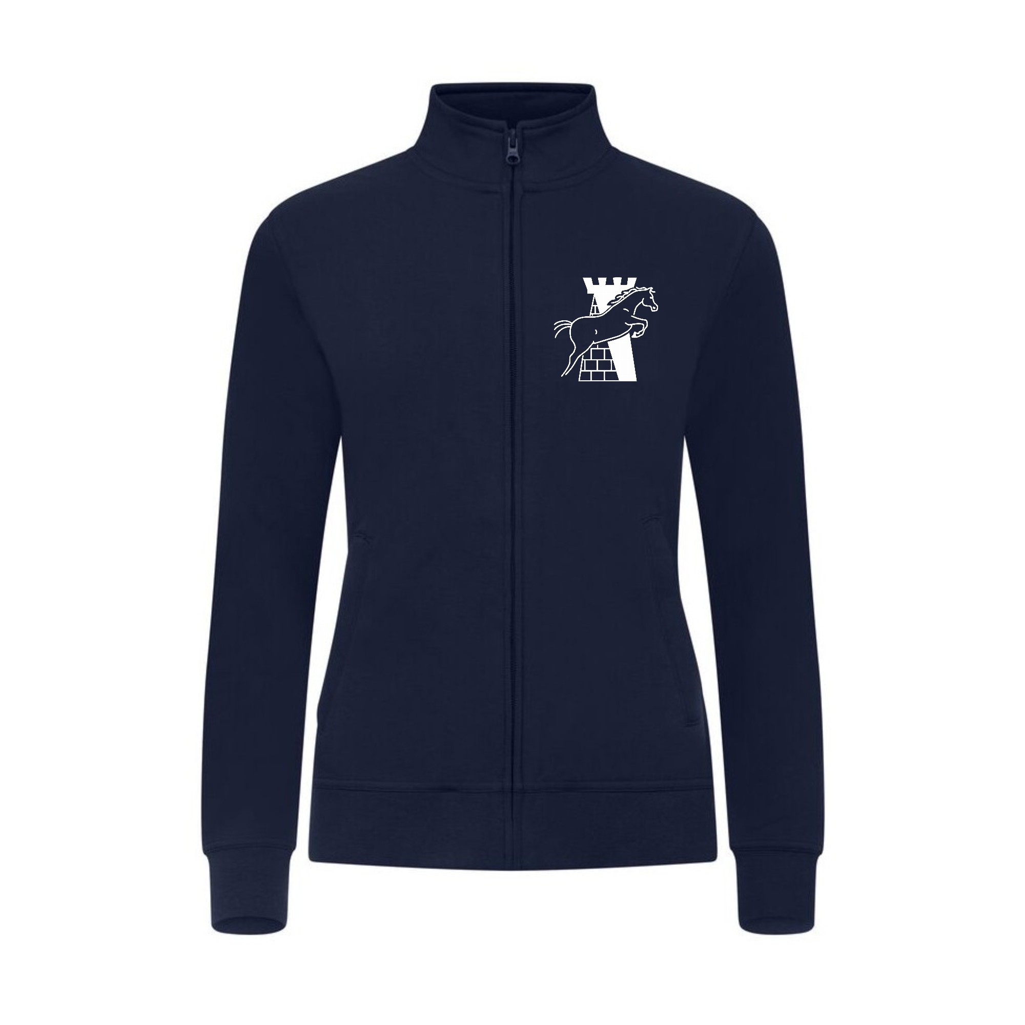 SWEAT ZIPPE SANS CAPUCHE (femme) - Cercle Hippique d'Olivet - Navy - 021039